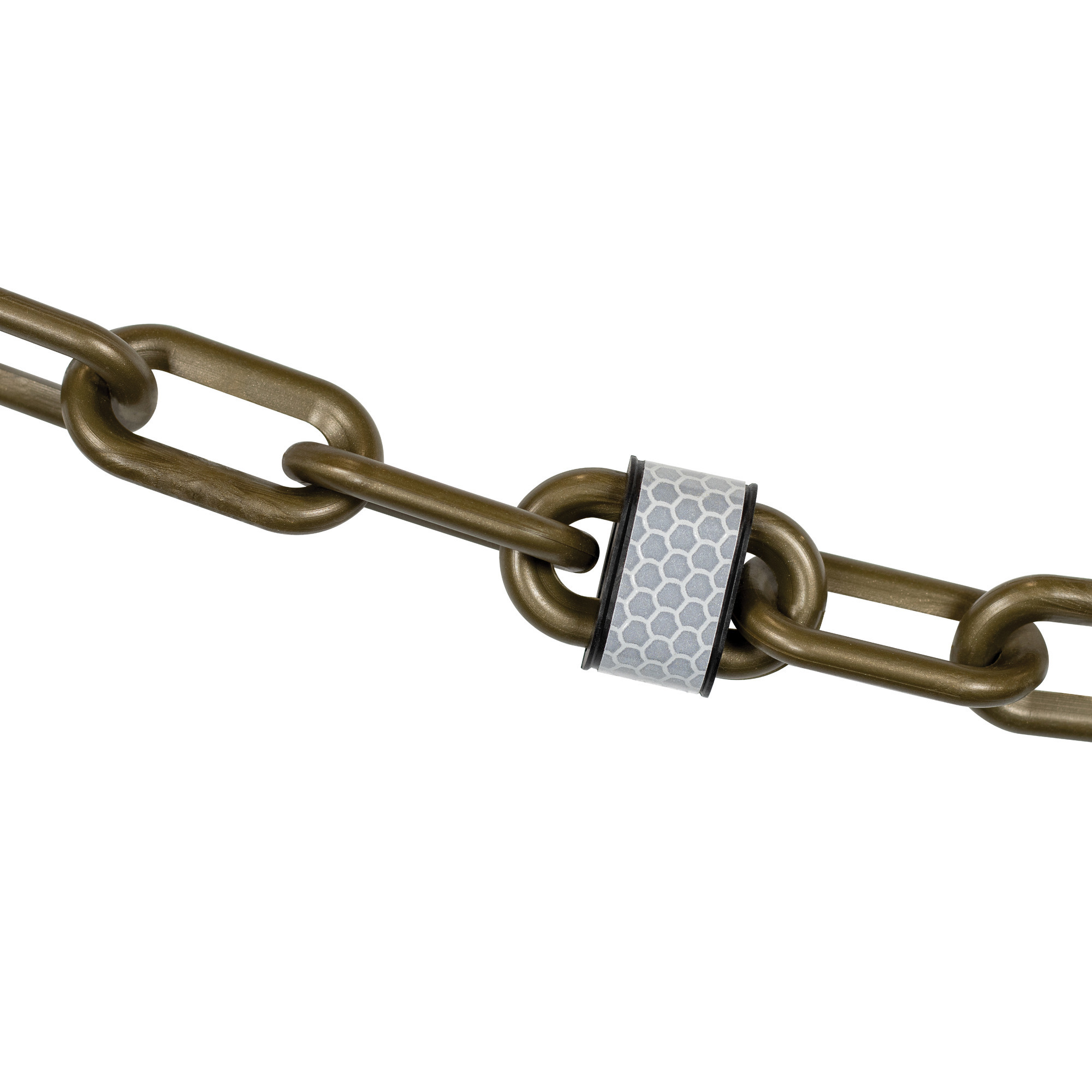 Mr. Chain Reflective Plastic Safety Chain — 2in. x 100ft., Khaki Gold, UV Resistant, Model# 52007-100